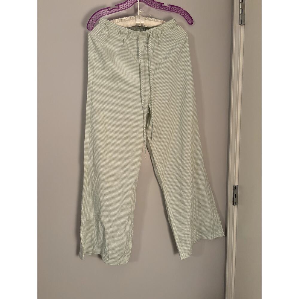 Princess Polly Green Gingham Pants Tie Waist size 4